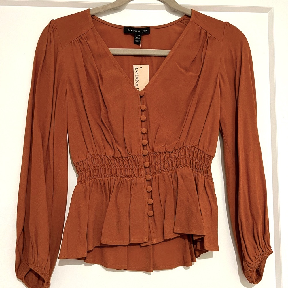 Banana Republic, boho peplum top, Petite XXS